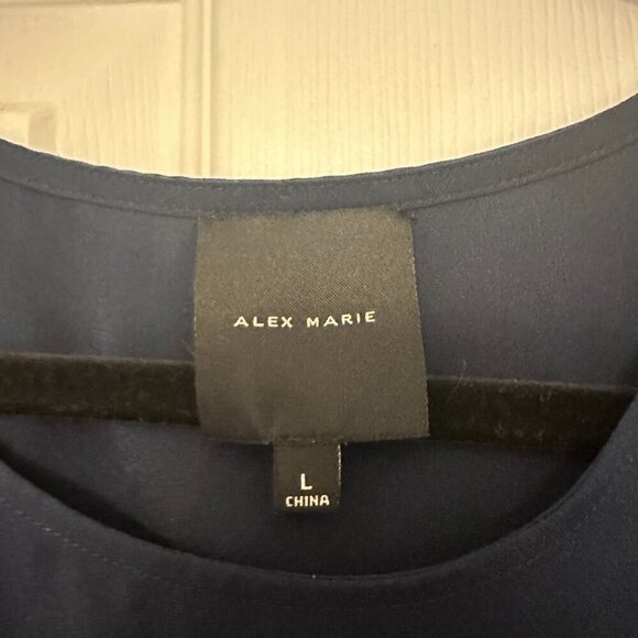 Alex Marie Women’s Navy Blouse Size L - Picture 2 of 4